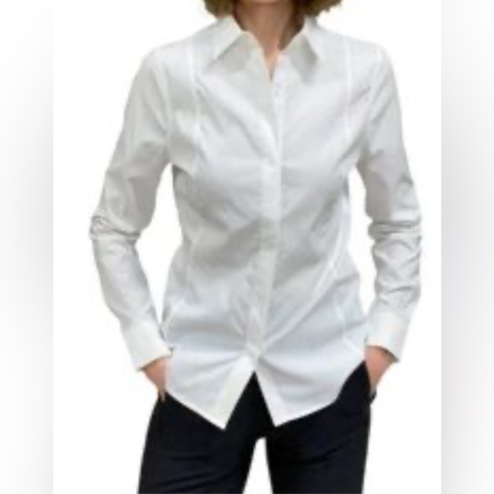 Athleta White Button-Down Shirt